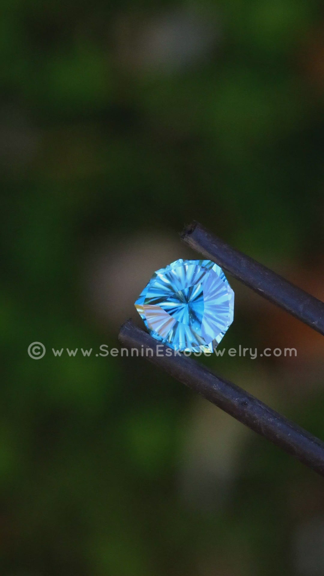 1.9 Carat Blue Zircon Trillion -  7.2x6.7mm - Fantasy Cut