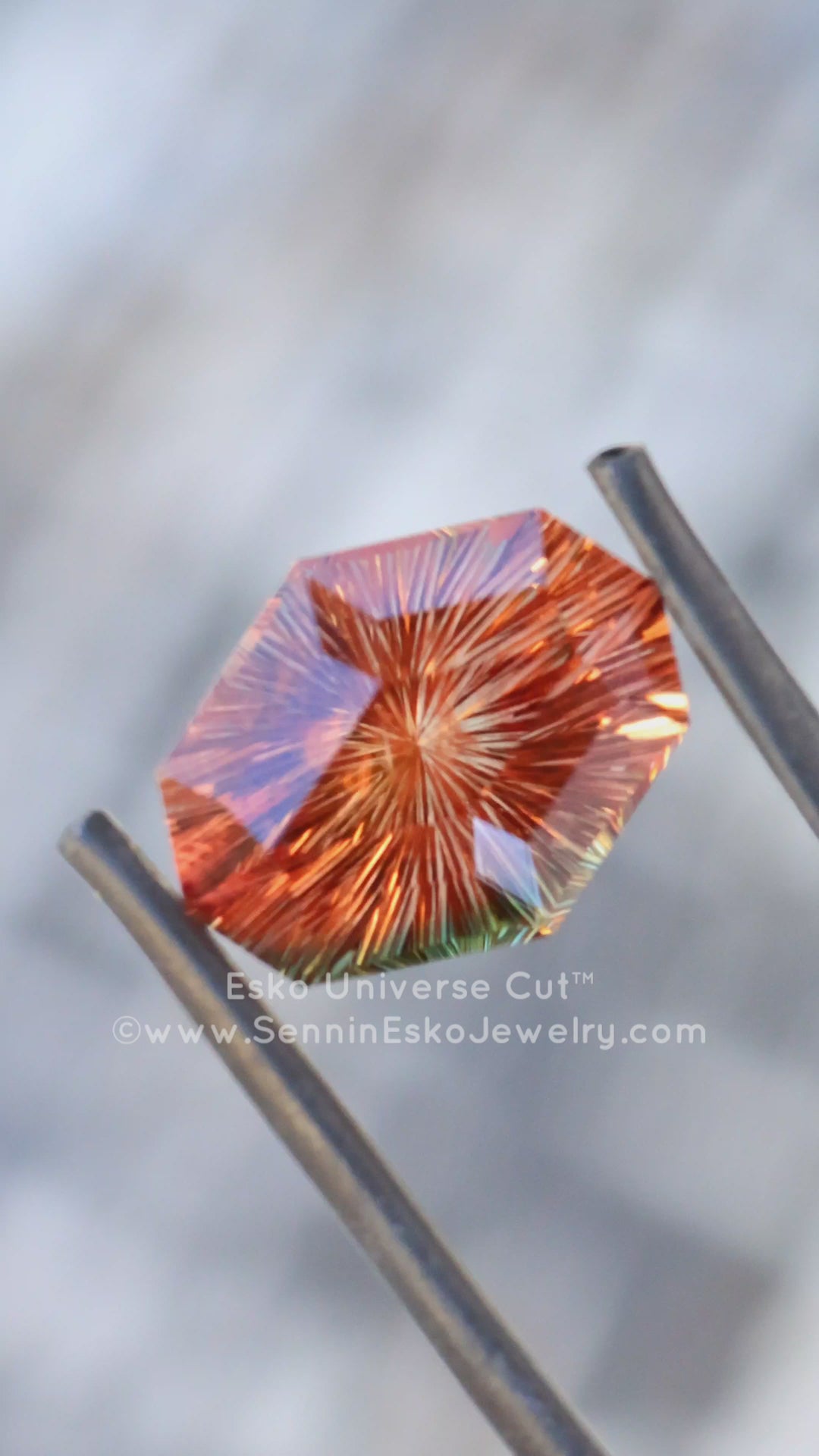 9.4 Carat Burnt Orange/Green Oregon Sunstone - 16x12.5mm - Esko Universe Cut ™