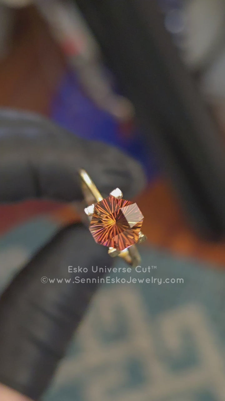 1.7 carat Sunset Tourmaline Square Octagon - 7.2x7.9mm - Esko Universe Cut ™