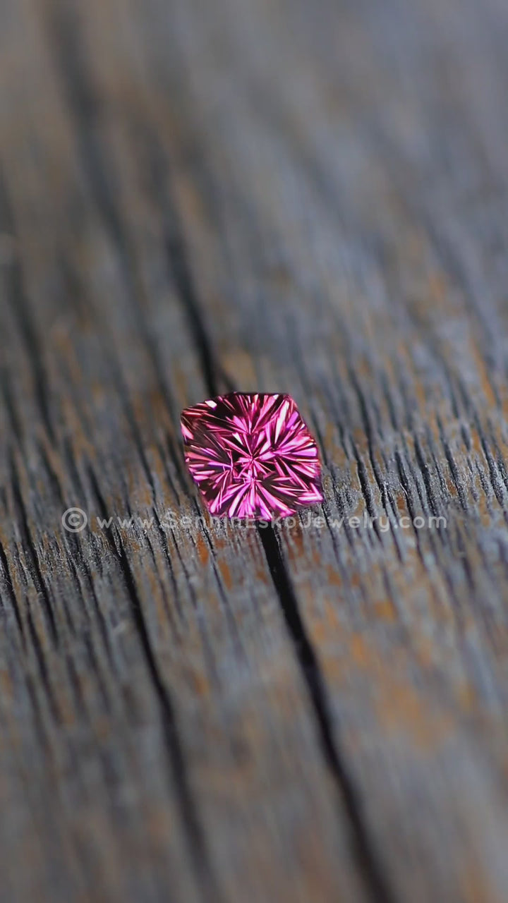 1.9 Carat Bright Pink Tourmaline Octagon -  9.1x7.8mm - Galaxy Cut