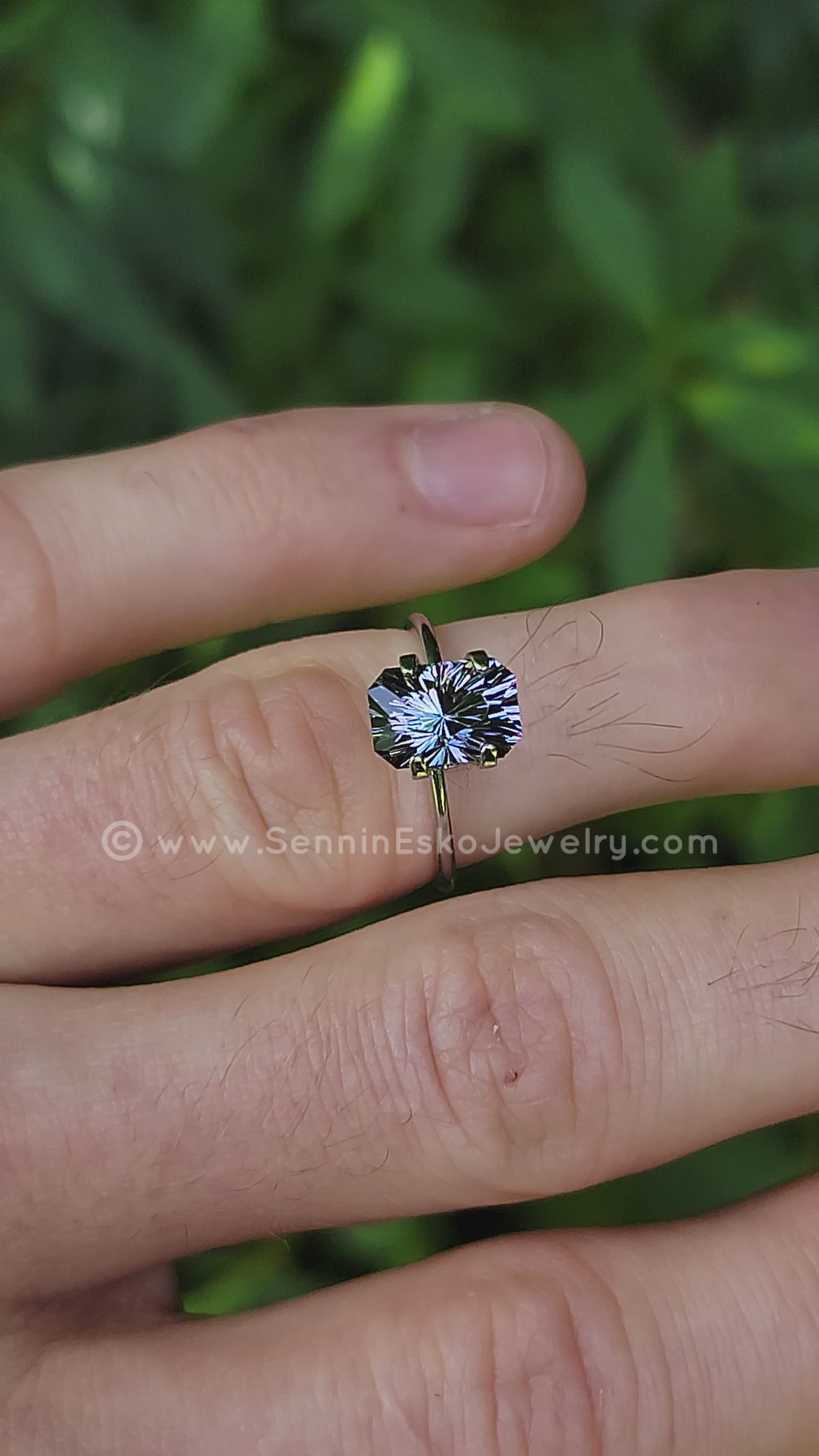 2.9 Carat Steely Blue Tanzanite Octagon - 9.5x6.5mm - Esko