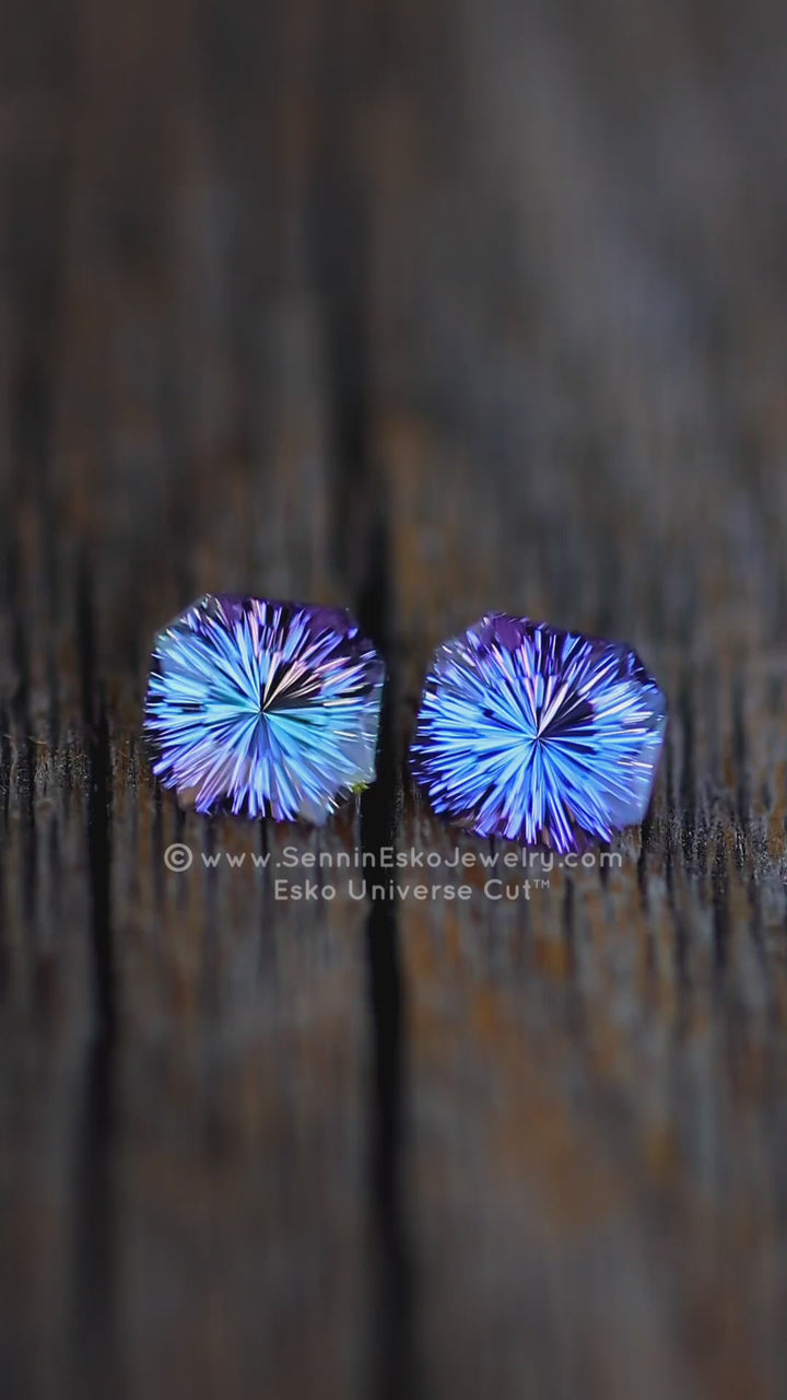 Custom Listing - Deposit Listing for Joe - Tanzanite Galaxy Cut Earrings