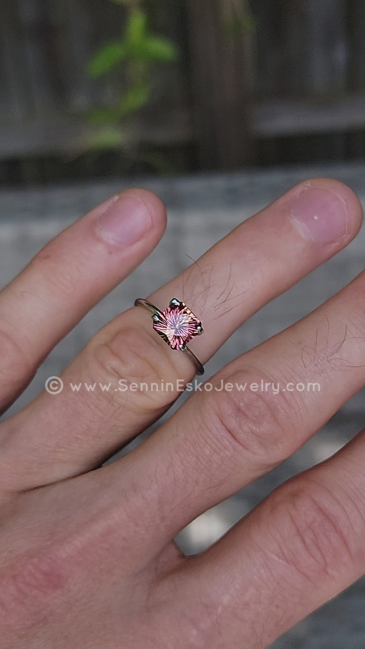 1.8 Carat Bi Color Sunset Tourmaline - 7.2x8.8mm - Esko Universe Cut ™