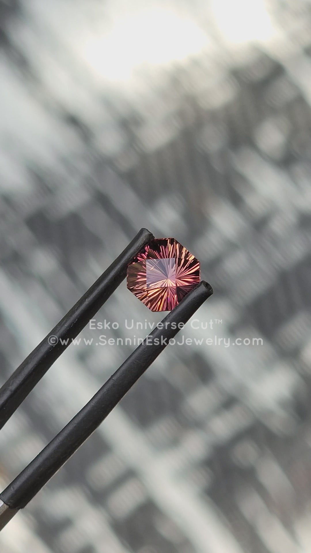 1.7 carat Sunset Tourmaline Square Octagon - 7.2x7.9mm - Esko Universe Cut ™
