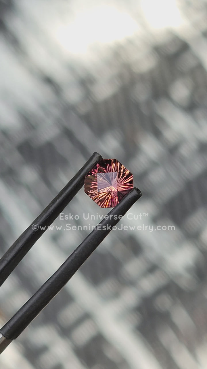 1.7 carat Sunset Tourmaline Square Octagon - 7.2x7.9mm - Esko Universe Cut ™