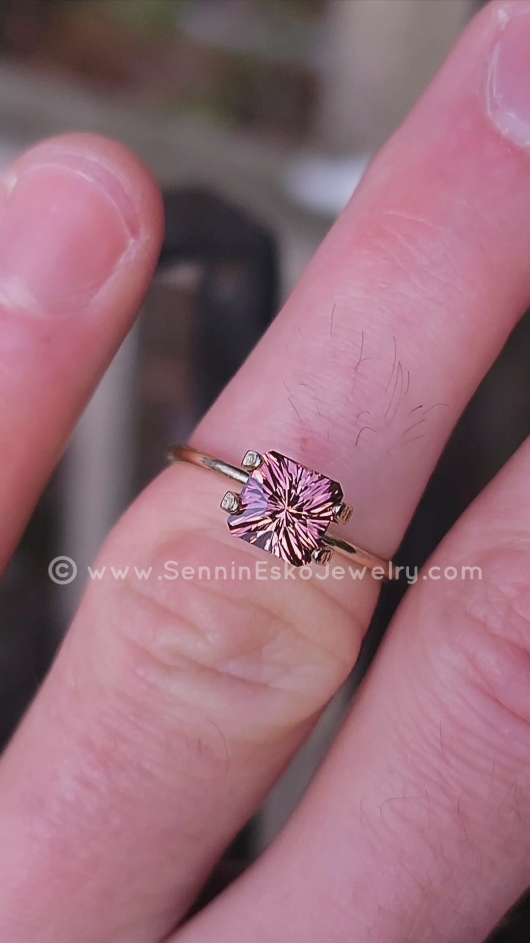 1.3 Carat Peachy Pink Tourmaline Square Octagon - 6.2x7.9mm - Esko Universe Cut ™