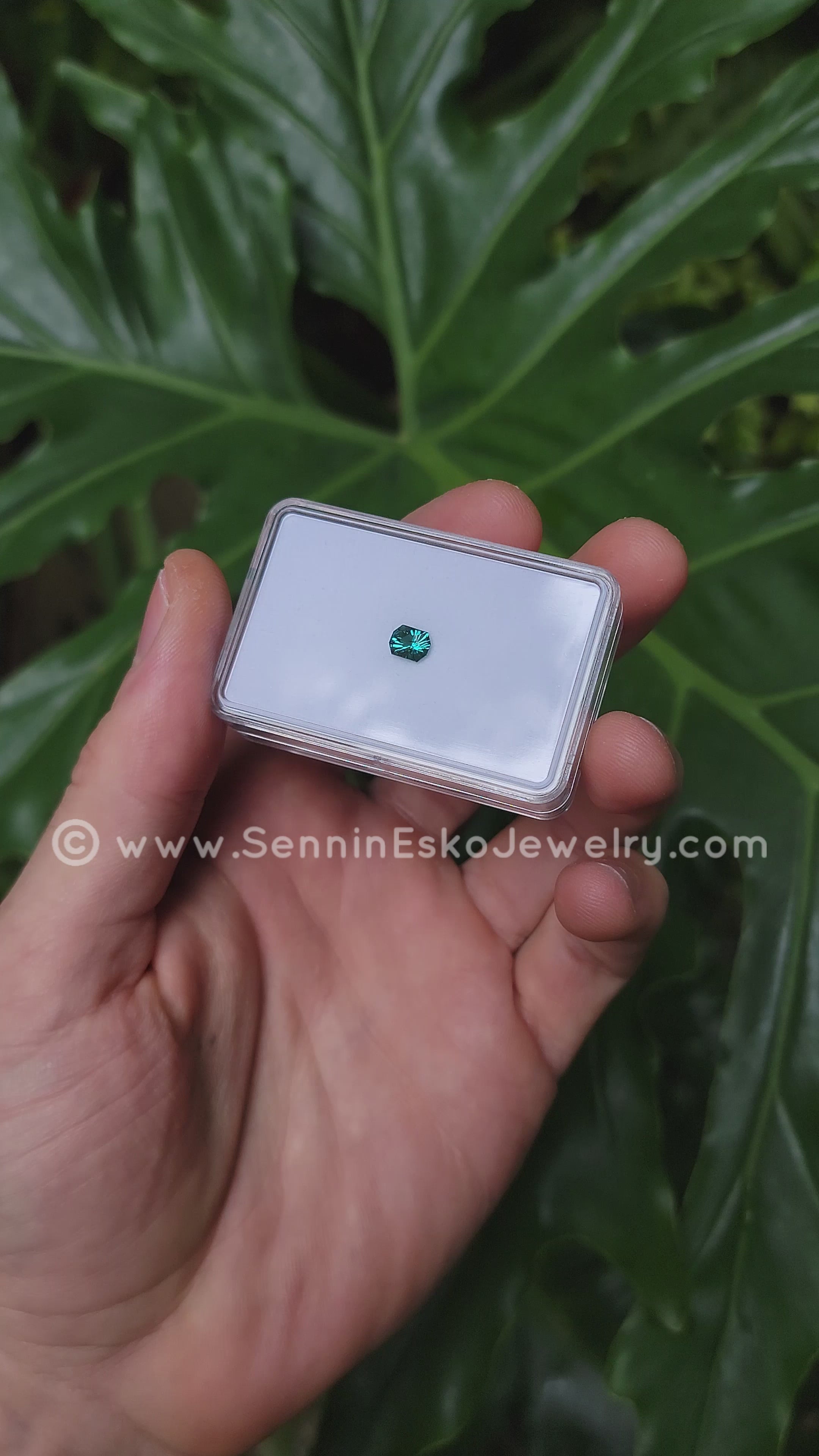 0.7 Carat Blue Tourmaline Octagon - 6.2x4.9mm - Galaxy Cut
