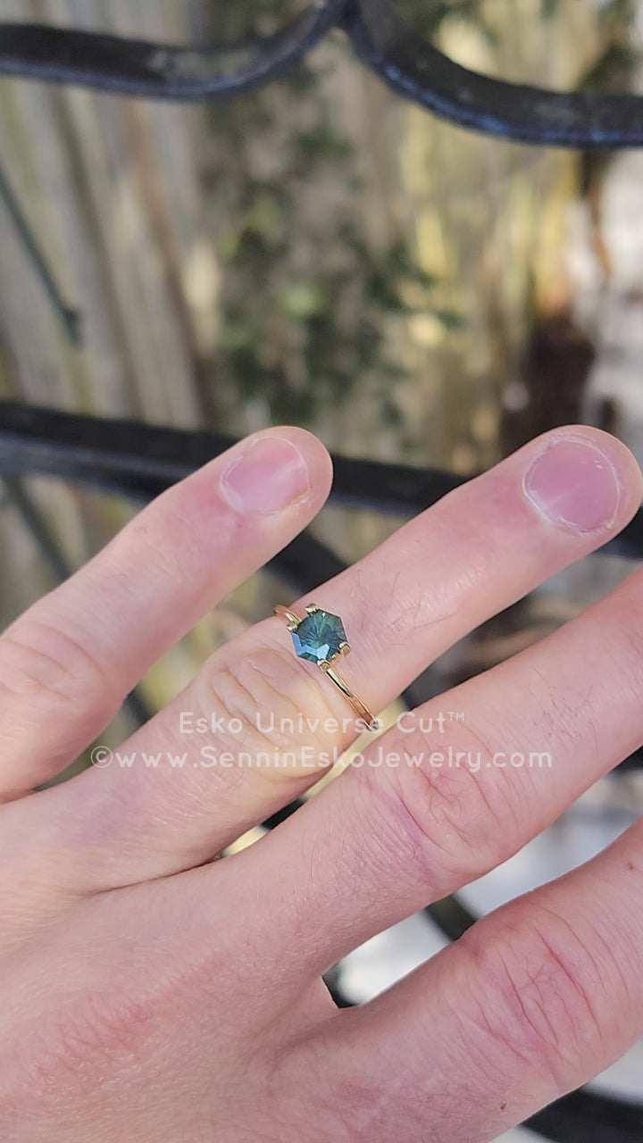 1.2 Carat Sleepy Green Sapphire Hexagon- 6.9x5.6mm - Esko Universe Cut ™