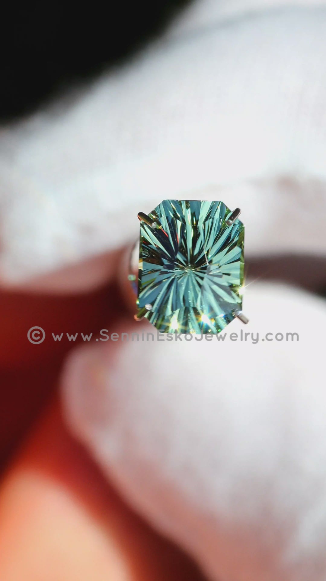 2.1 Carat Mint Beryl Octagon -  8.8x6.9mm - Galaxy Cut