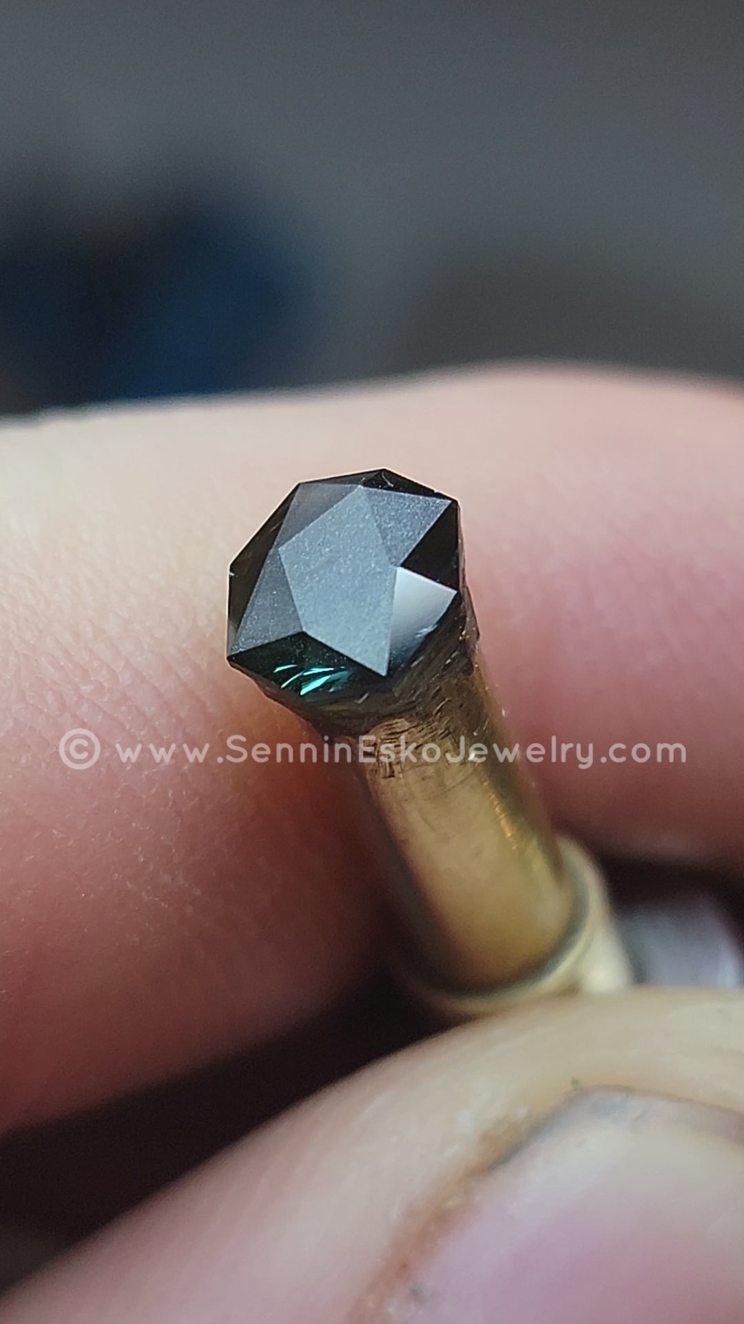 1.3 Carat Blue/Green Sapphire Octagonal Cushion -  6.6x5.9mm - Esko Universe Cut ™