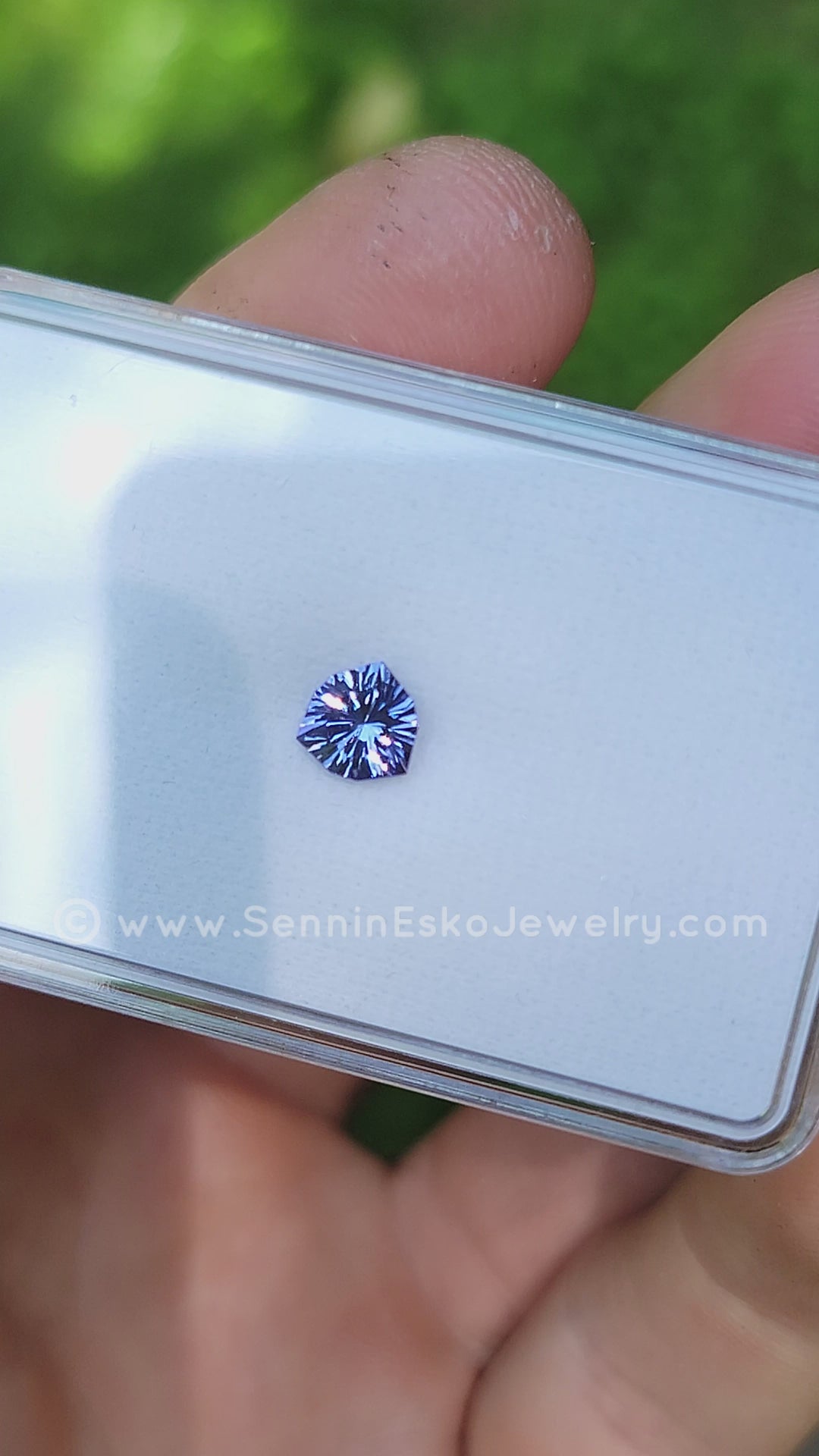 1.1 Carat Blurple Tanzanite Trillion - Heated -  Fantasy Cut