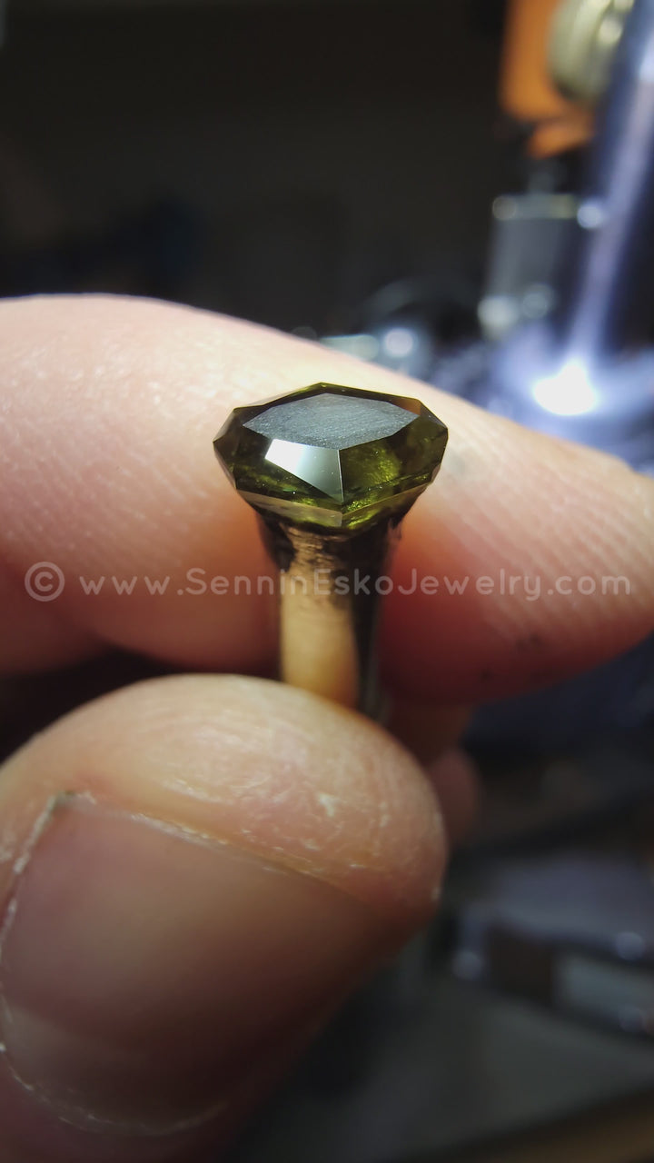 1.2 Carat Parti Green/Yellow Sapphire Cushion - 7.2x5.9mm - Esko Universe Cut ™