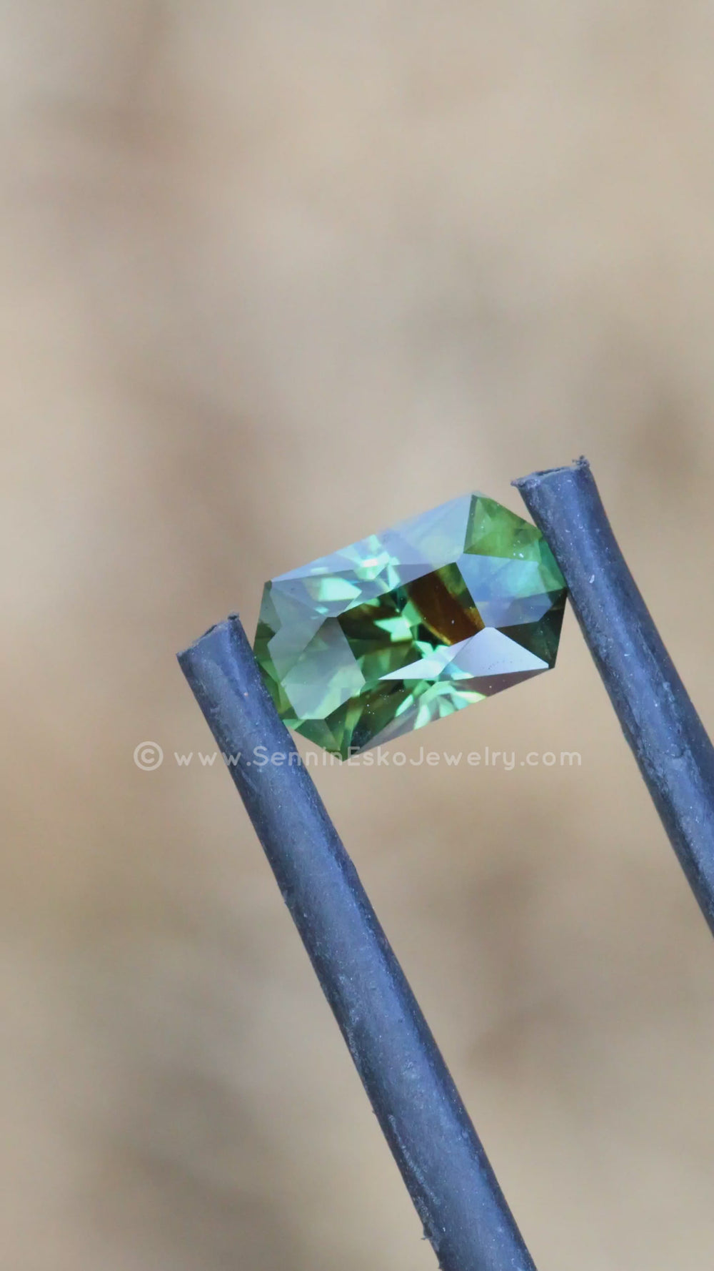 1.5 Carat Olive Green Sapphire Octagon - 8x4.8mm - Precision Cut