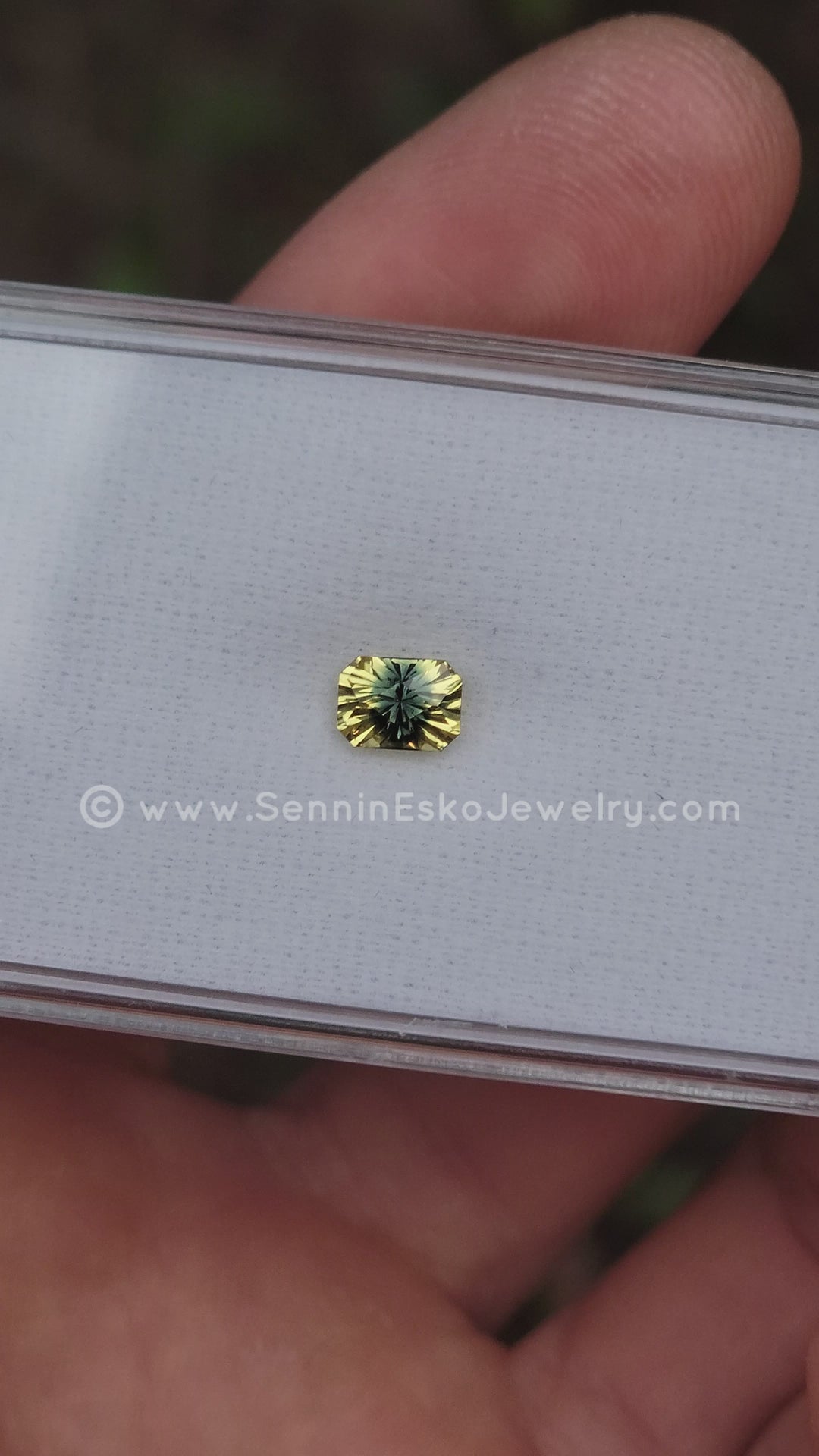 0.96 Carat Parti Yellow Green/Blue Sapphire Octagon -  6.1x4.5mm - Esko Universe Cut ™