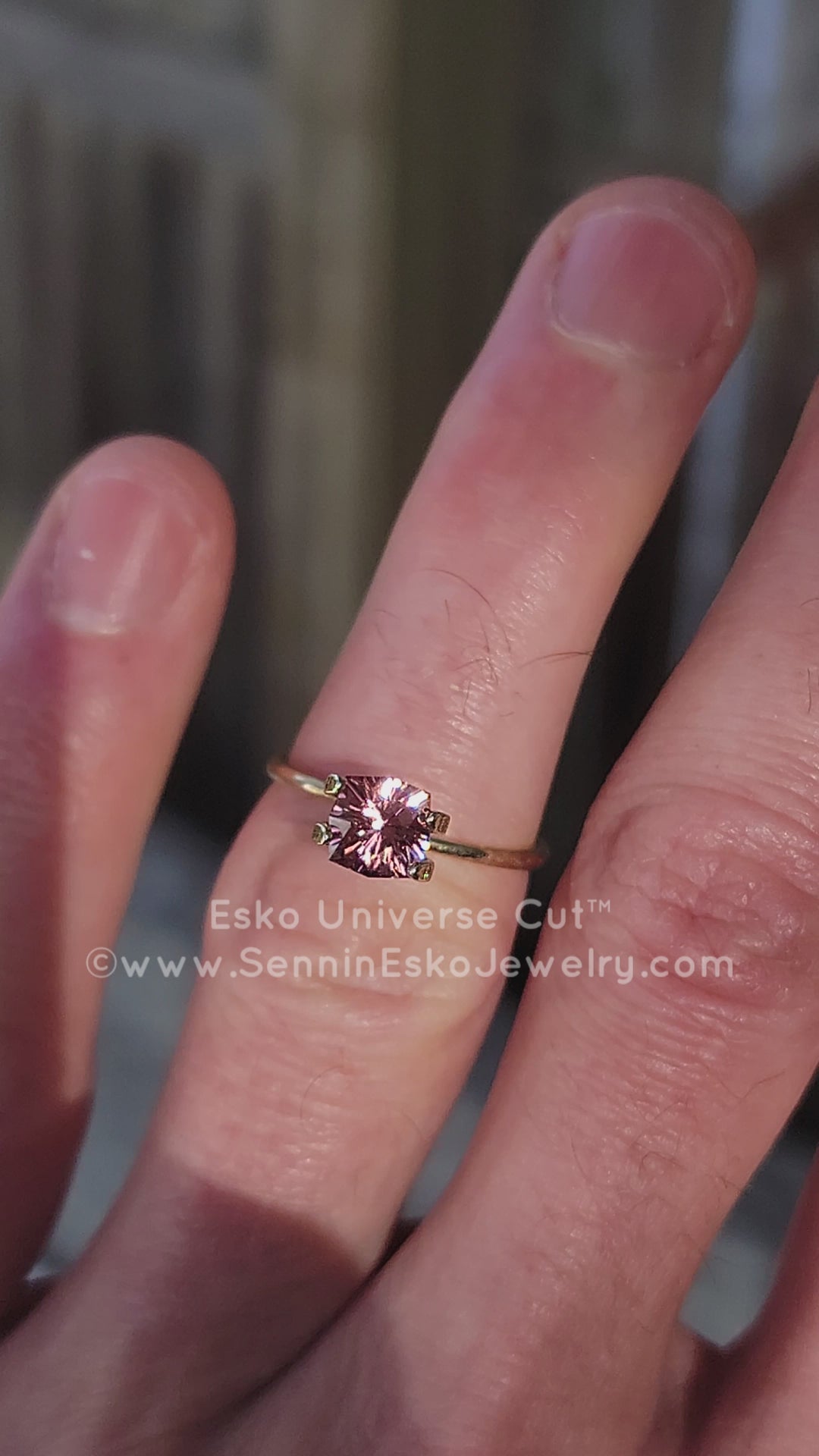 1.45 Carat Salmon Pink Garnet Cushion - 6.3x7.5mm - Esko Universe Cut ™
