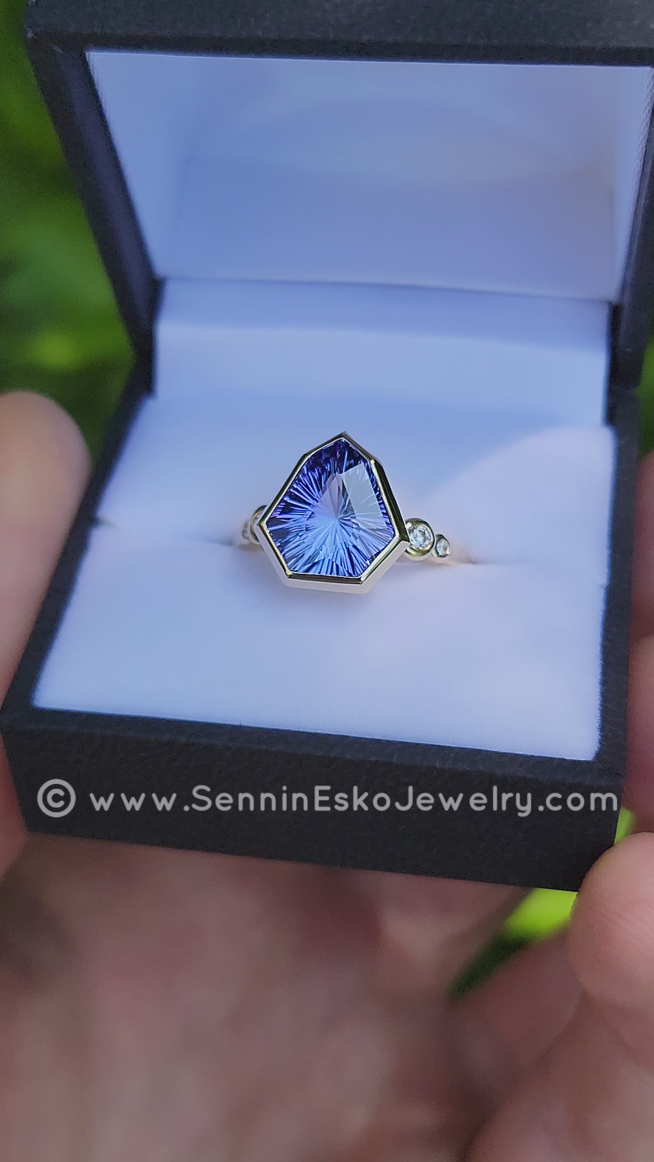 Five Stone Diamond Accented Multi Bezel Setting - Depicted