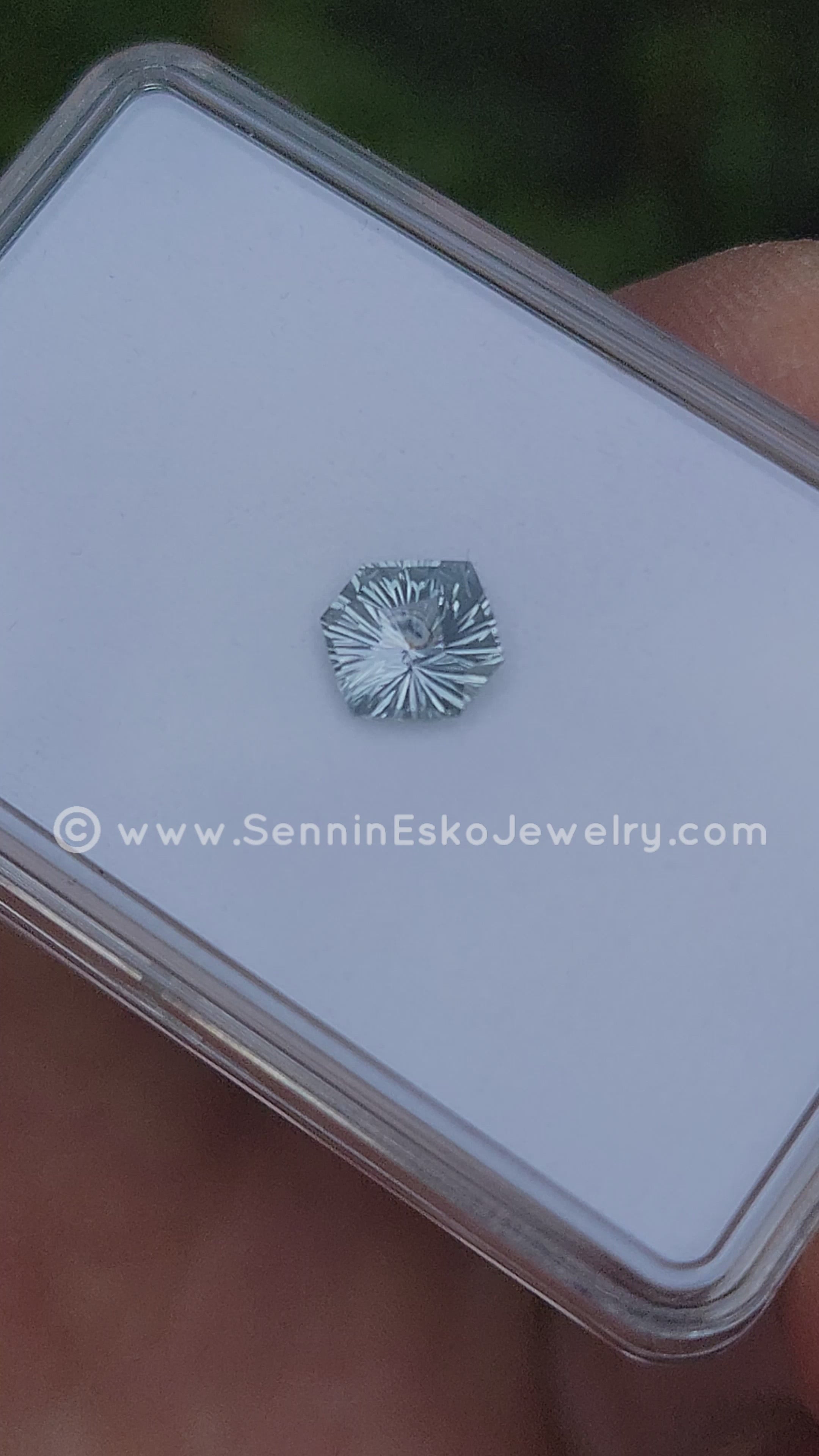 2ct Steely Teal Montana Sapphire Hexagon - 8.7x7.7mm - Galaxy Cut