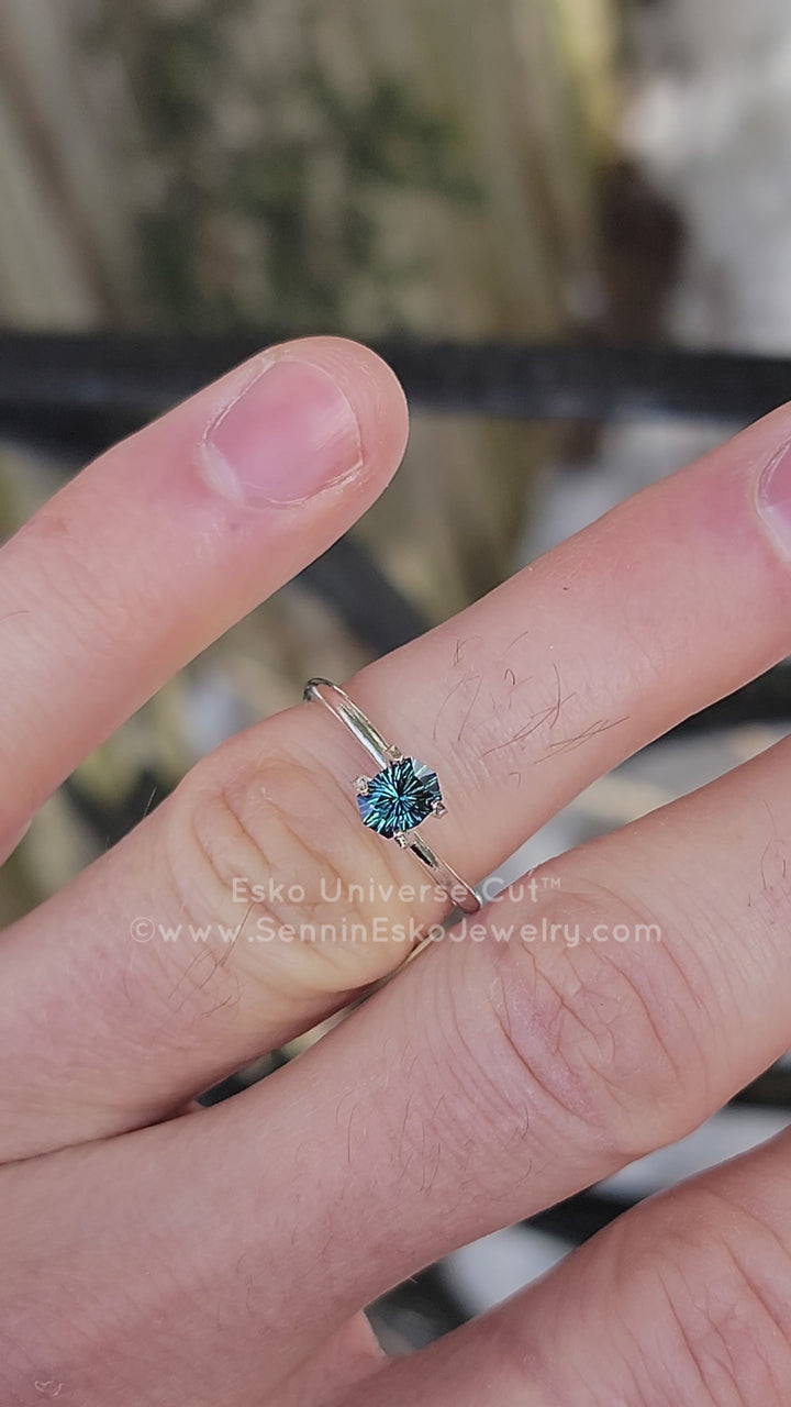 0.73 Carat Deep Teal Sapphire Octagon - 5.9x4.4mm - Esko Universe Cut ™