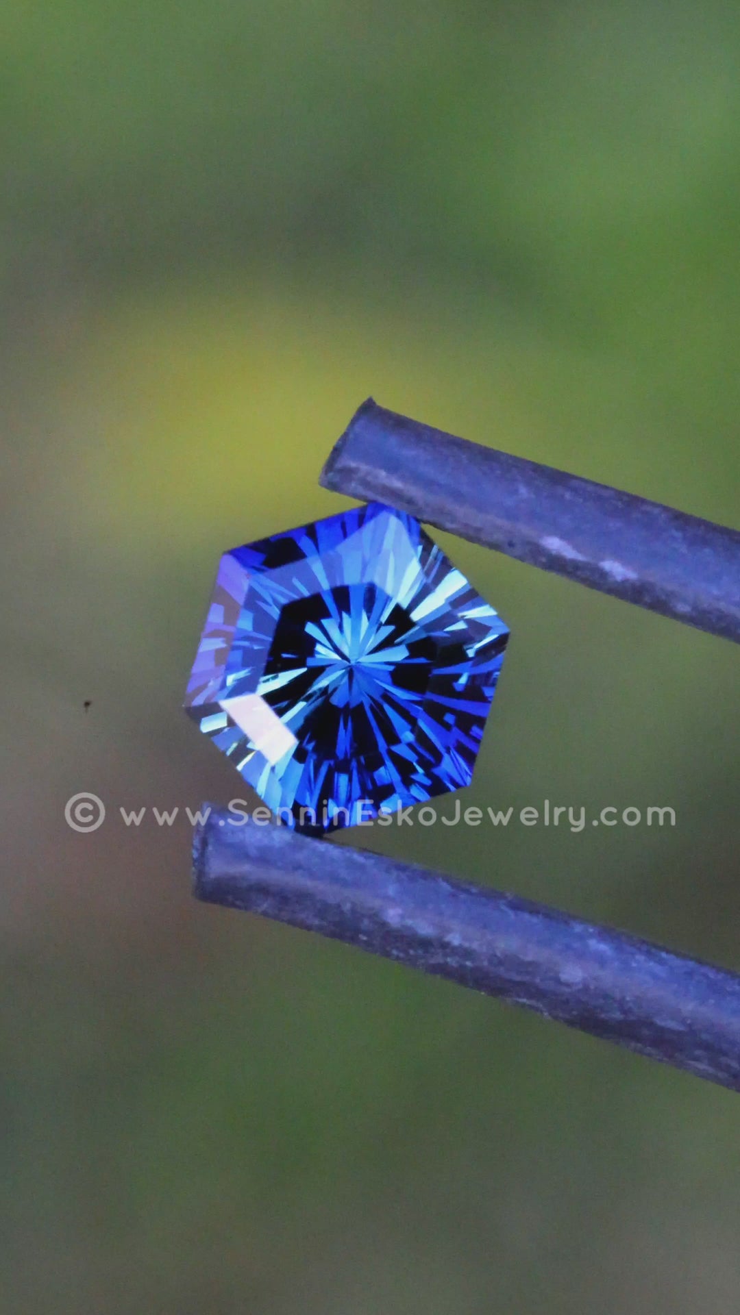 1 Carat Deep Blue Sapphire Hexagon - 6.8x5.6mm - Esko Universe Cut ™