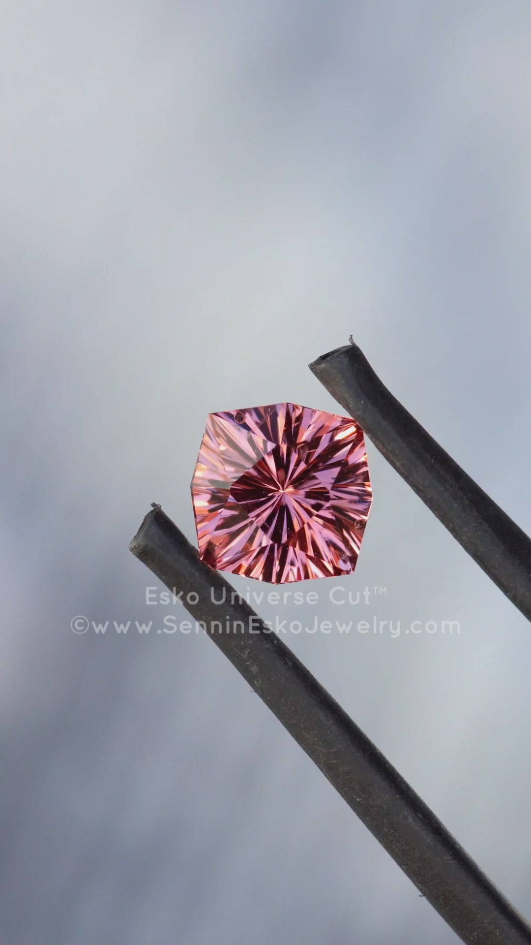 1.45 Carat Salmon Pink Garnet Cushion - 6.3x7.5mm - Esko Universe Cut ™