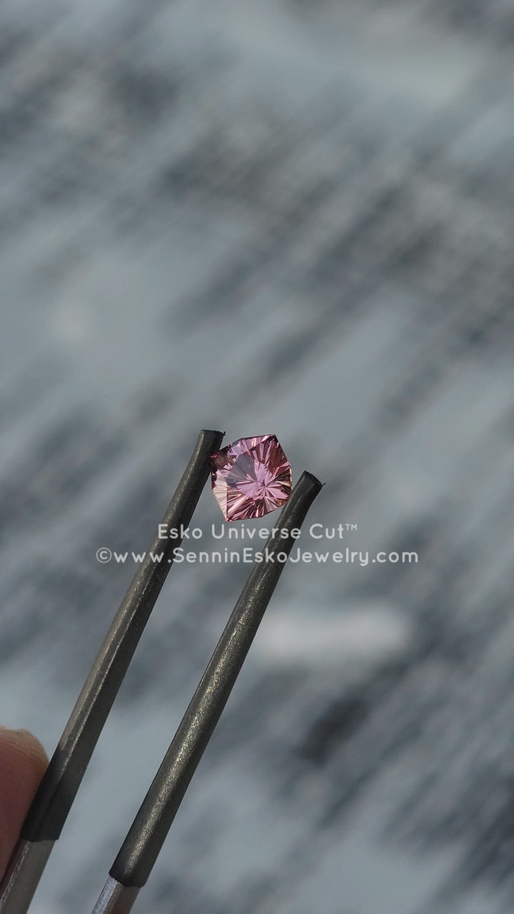 1.45 Carat Salmon Pink Garnet Cushion - 6.3x7.5mm - Esko Universe Cut ™