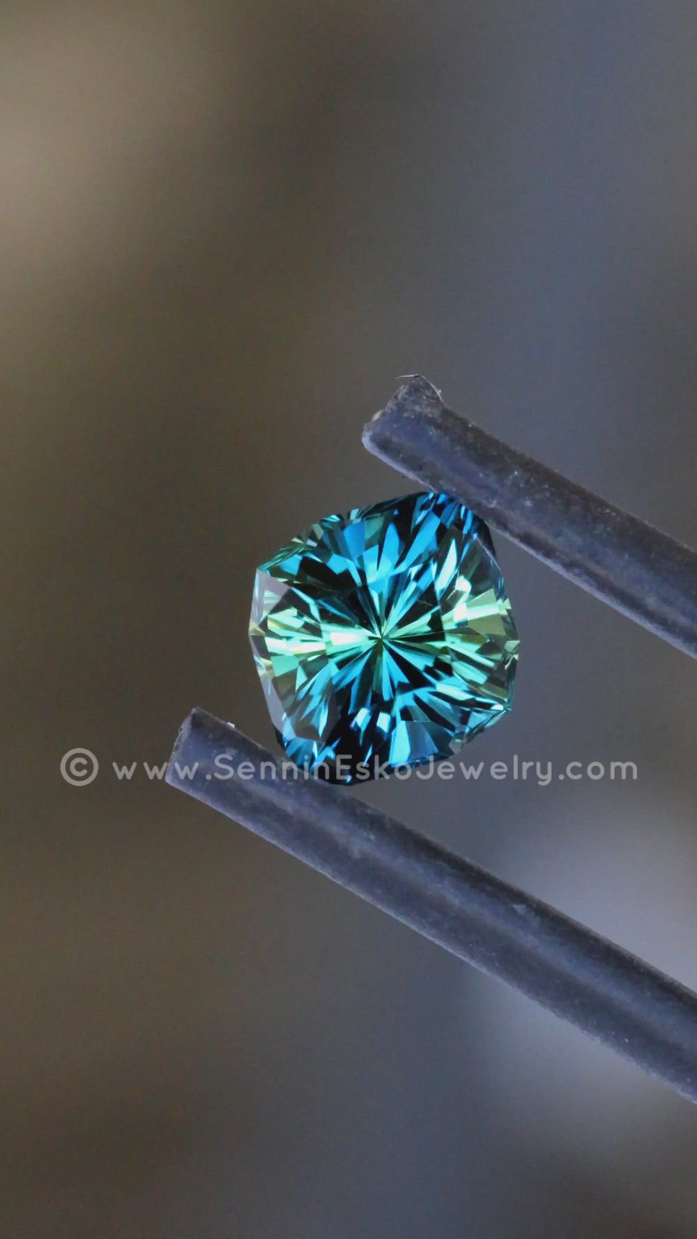 1.2 Carat Blue/Green Parti Sapphire Do-Decagon  -  7.2x6.5mm - Esko Universe Cut ™