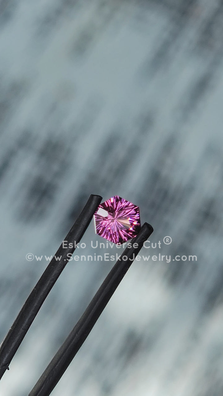 1.67 Carat Brilliant Pink Garnet Hexagonal Octagon - 7.3x6.2mm - Esko Universe Cut ®