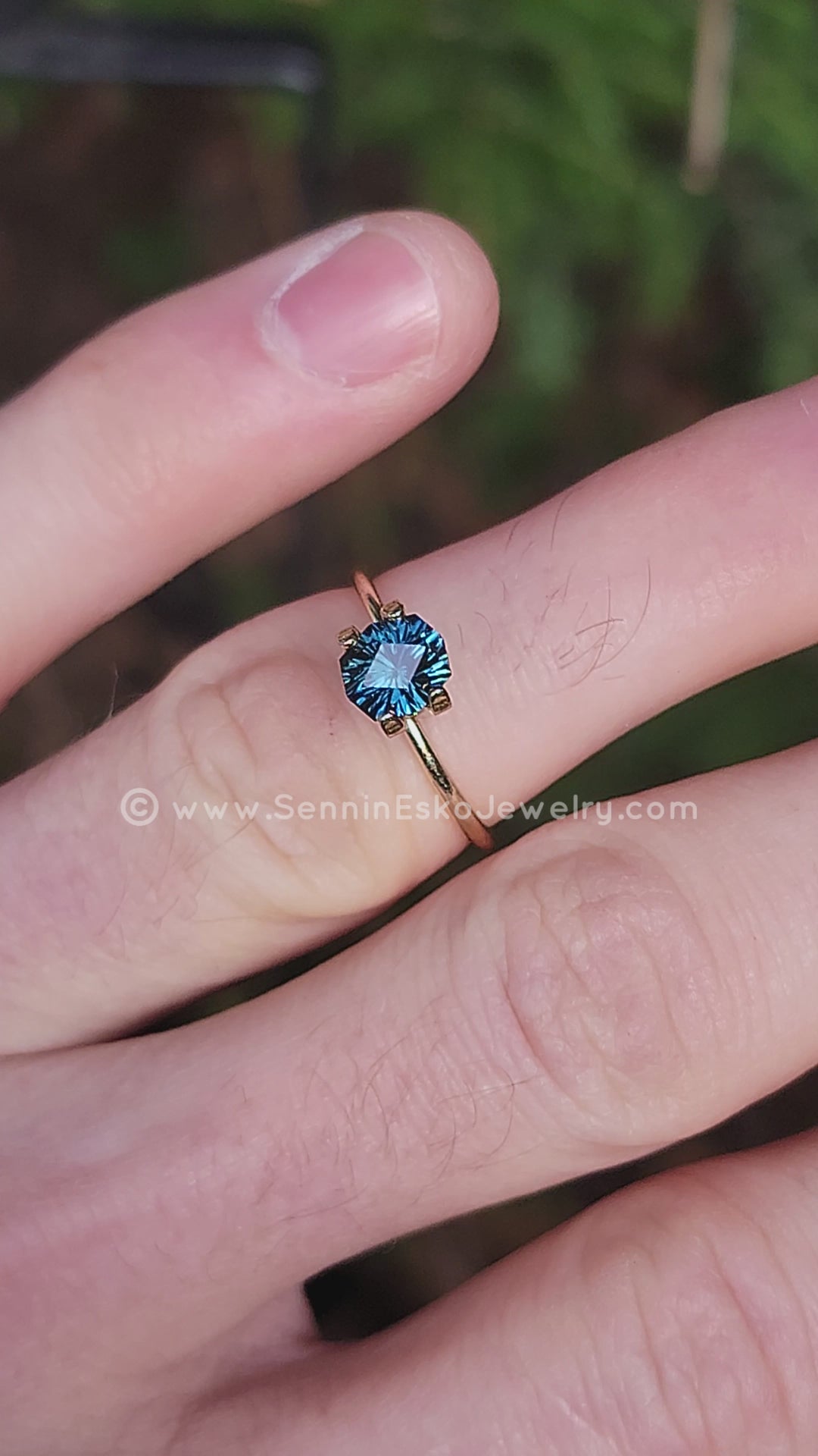 1.3 Carat Blue/Green Sapphire Octagonal Cushion -  6.6x5.9mm - Esko Universe Cut ™