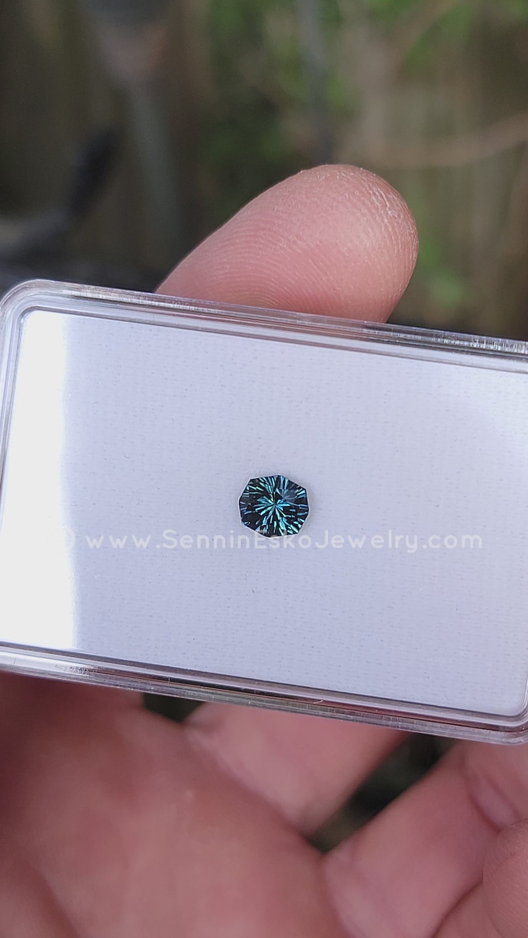 1.3 Carat Blue/Green Sapphire Octagonal Cushion -  6.6x5.9mm - Esko Universe Cut ™