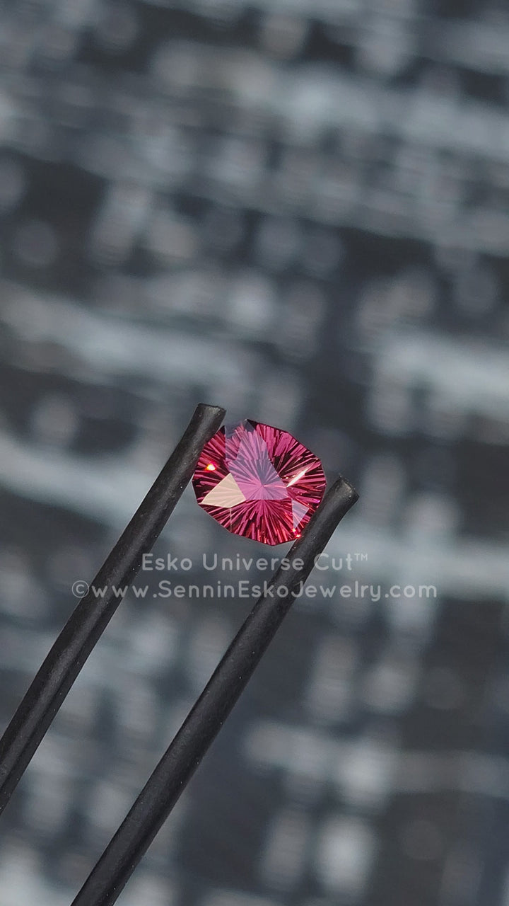 2.22 Carat Raspberry Garnet Cushion - 8.22x7.22mm - Esko Universe Cut ™