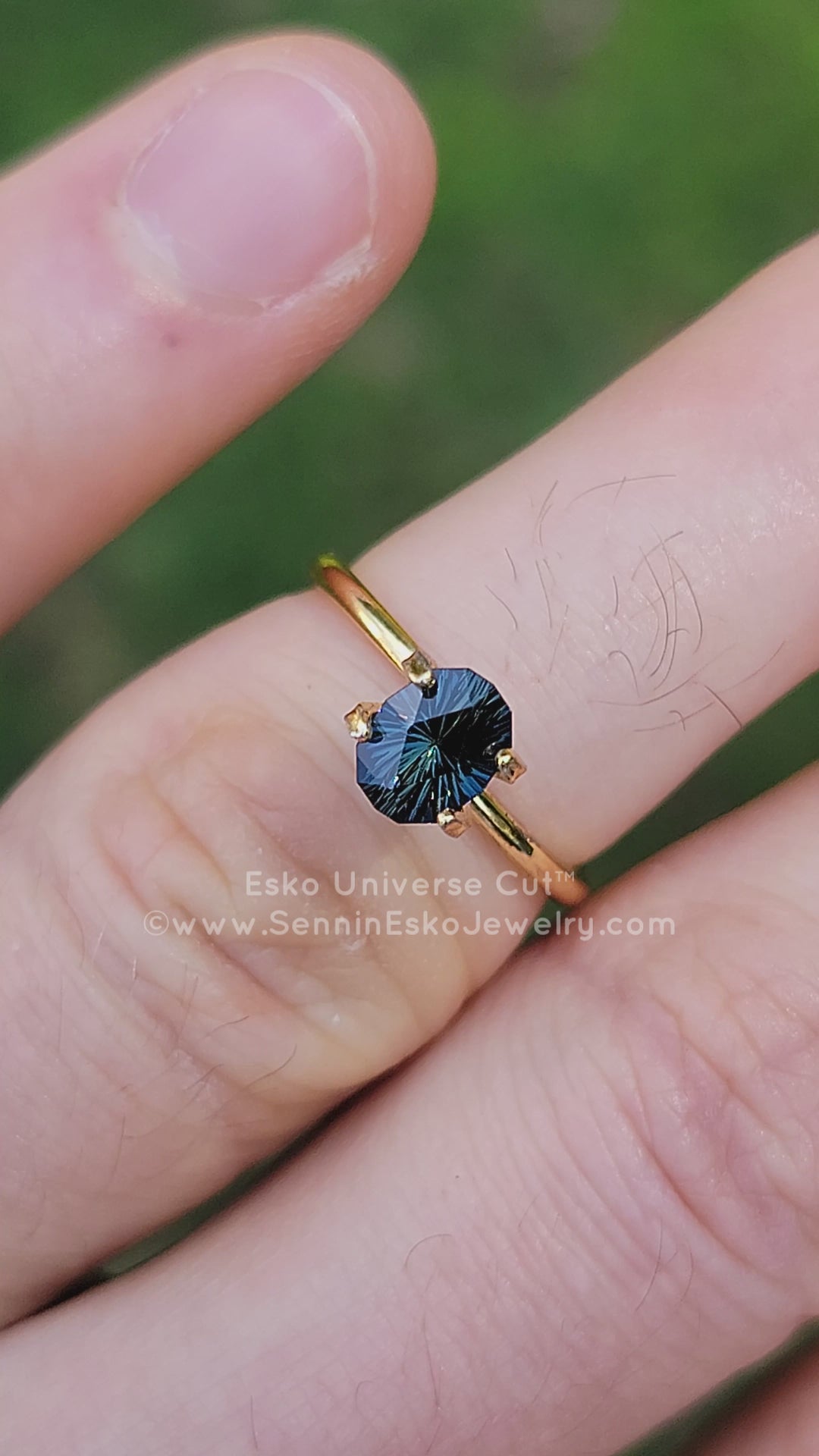 1.1 Carat Deep Blue Green Sapphire Oval - 6.8x5.2mm - Esko Universe Cut ™
