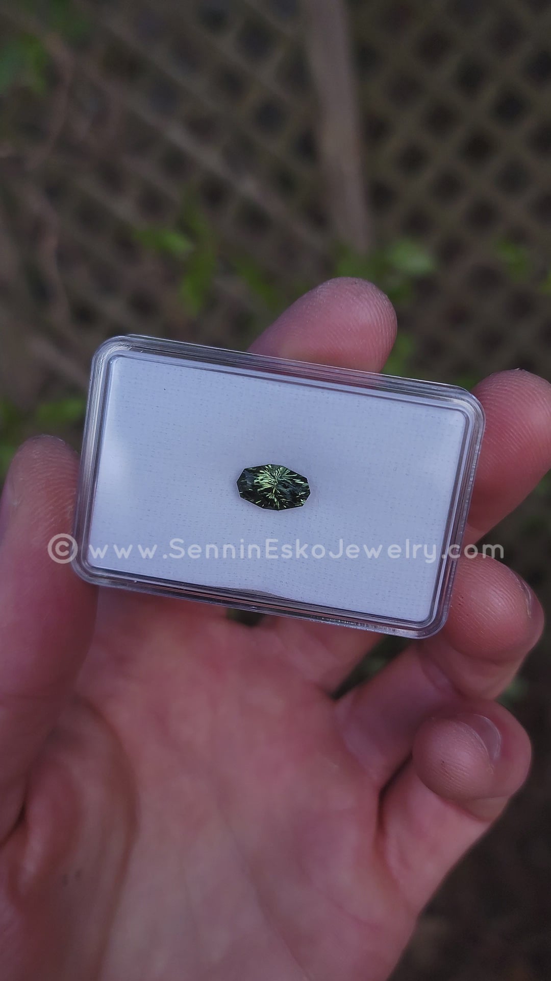 On Hold - 3.5 Carat Olive Green Sapphire Long Cushion -  11x6.6mm - Esko Universe Cut ™