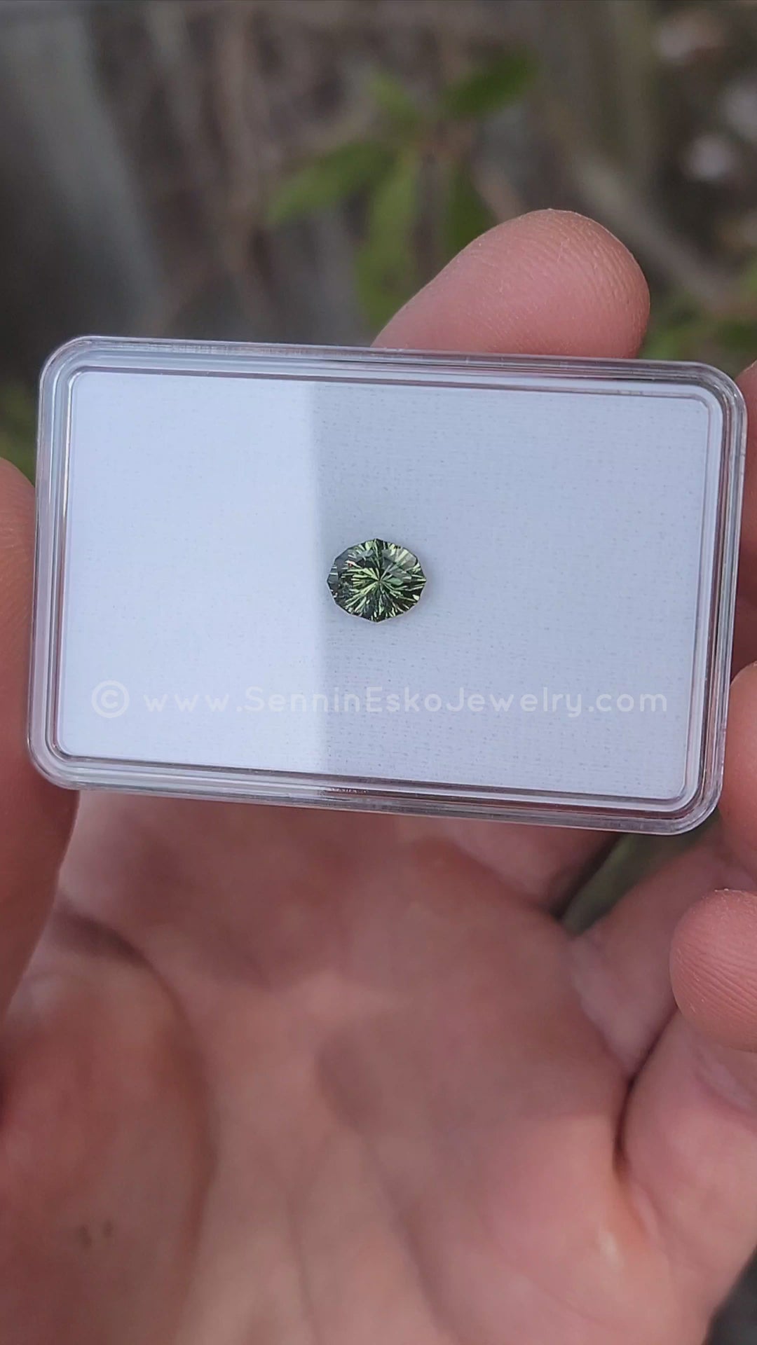 1.7 Carat Olive Green Sapphire Dodecagon/Oval  -  8.1x6.7mm - Esko Universe Cut ™