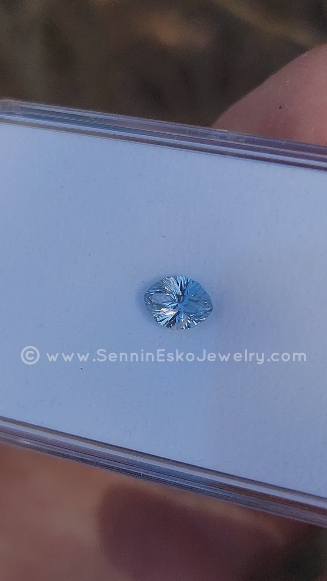 1.4 Carat Light Blue Sapphire Navette - Linear Galaxy Cut - 7.6x5.7mm