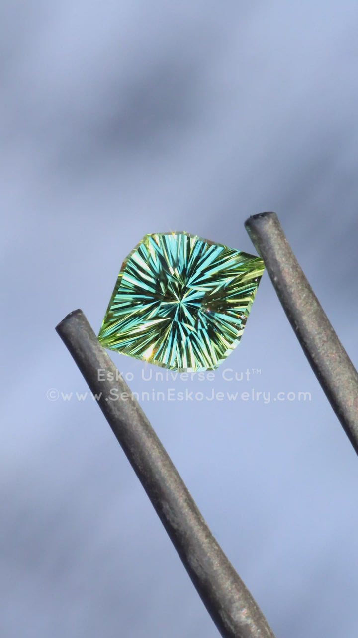 2.5 Carat Minty Green Tourmaline Octagonal Marquise - 10.2x8.4mm - Esko Universe Cut ™