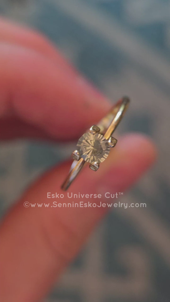 0.55 Carat Lime /Blue Sapphire Cushion- 4.9x4.5mm - Esko Universe Cut ™