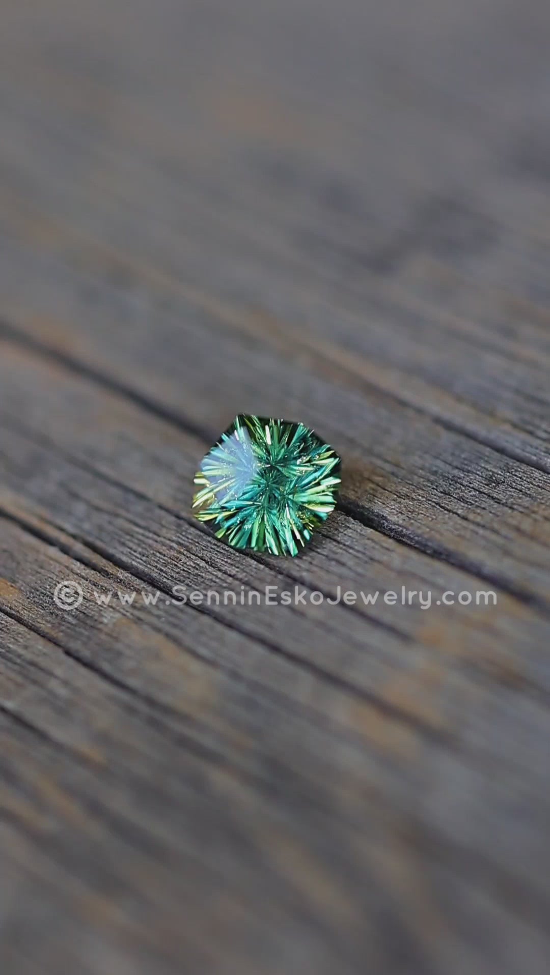 1.6 Carat Green/Yellow Parti Sapphire Octagon -  Fantasy Cut