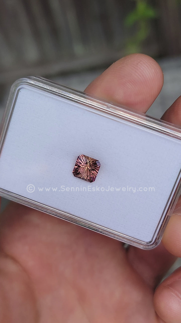 1.8 Carat Bi Color Sunset Tourmaline - 7.2x8.8mm - Esko Universe Cut ™