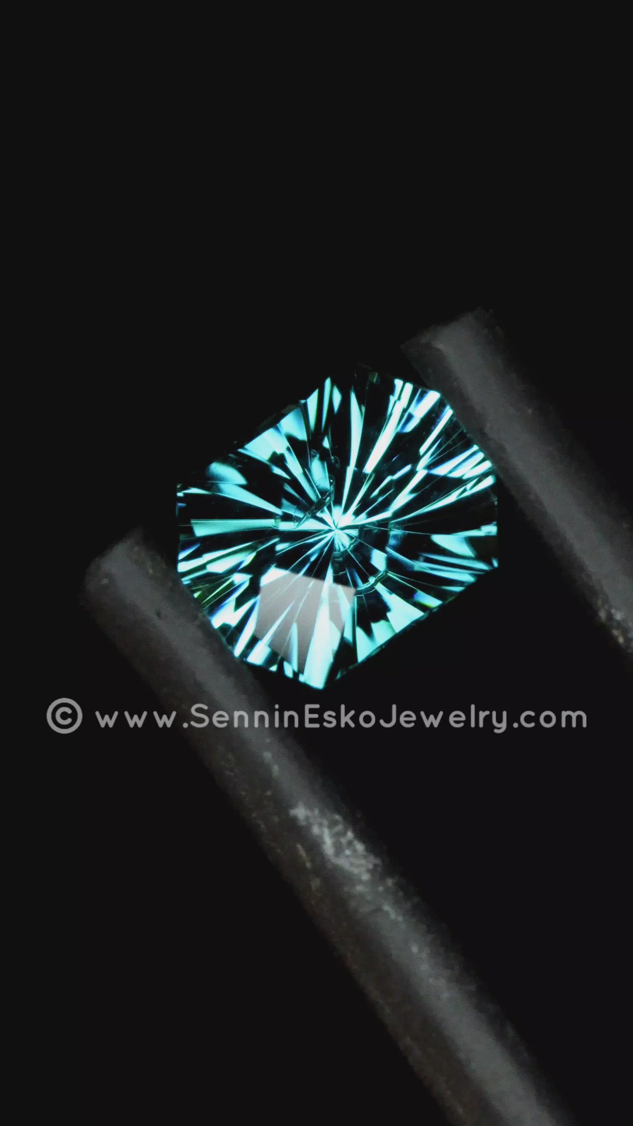 0.7 Carat Blue Tourmaline Octagon - 6.2x4.9mm - Galaxy Cut