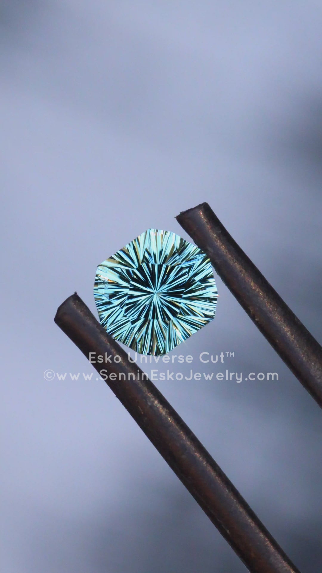 1.3 carat Mint Blue Tourmaline Hexagonal Cushion - 7x6mm - Esko Universe Cut ™
