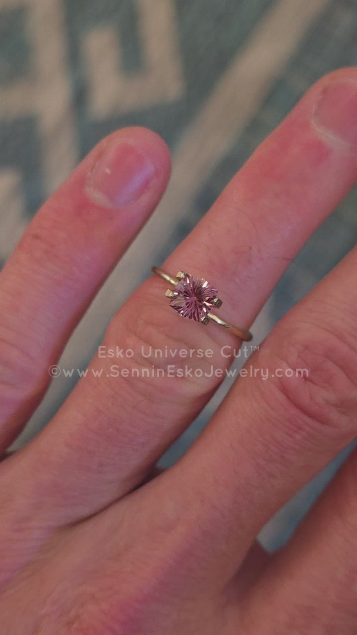 1.45 Carat Salmon Pink Garnet Cushion - 6.3x7.5mm - Esko Universe Cut ™