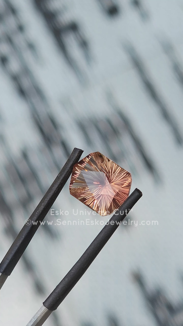 5.6 Carat Orange Oregon Sunstone Hexagonal Cushion - 13x9.8mm - Esko Universe Cut ™