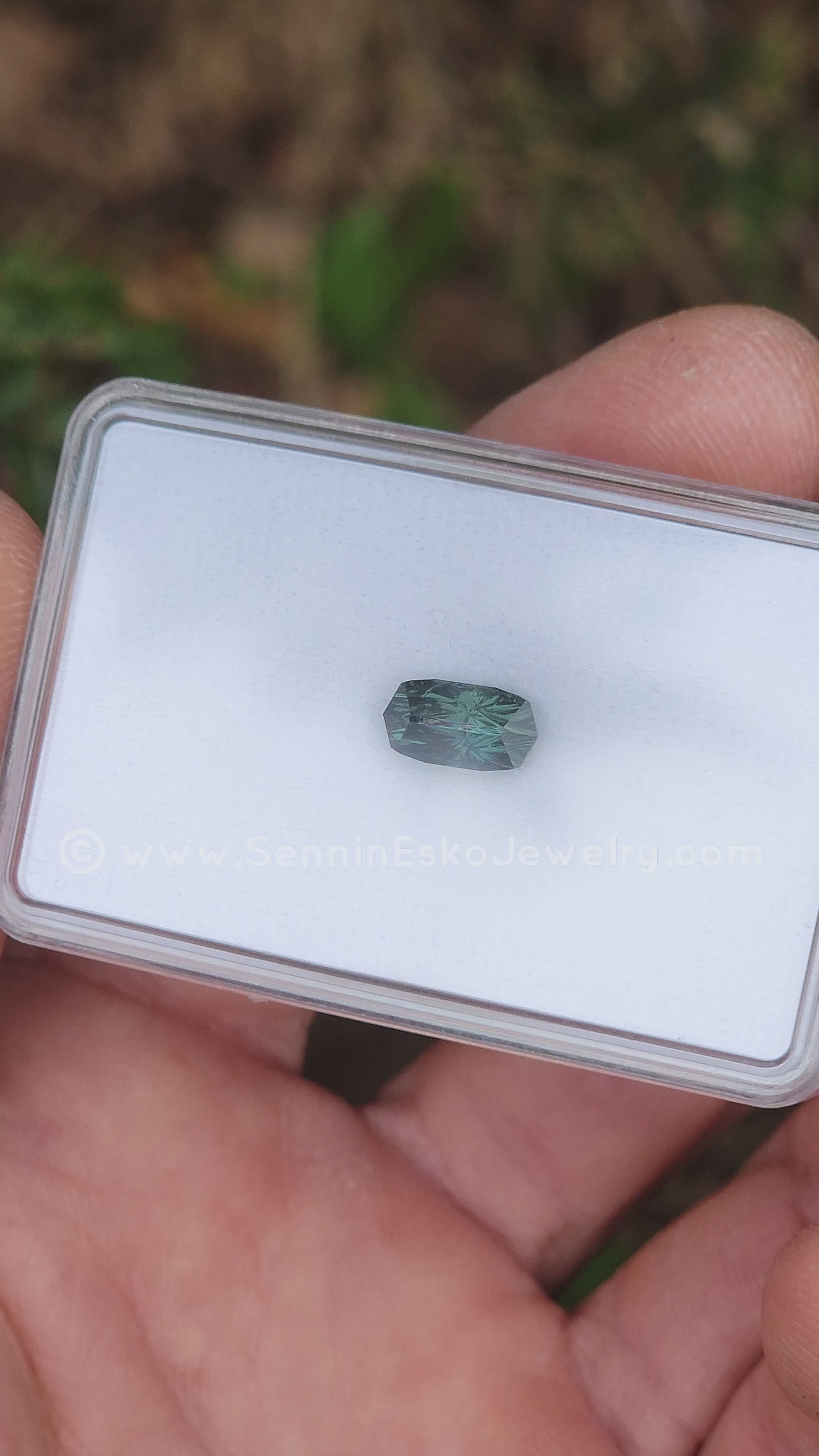 2.5 Carat Blue/Green Sapphire Long Cushion - 9.9x5.2mm - Esko