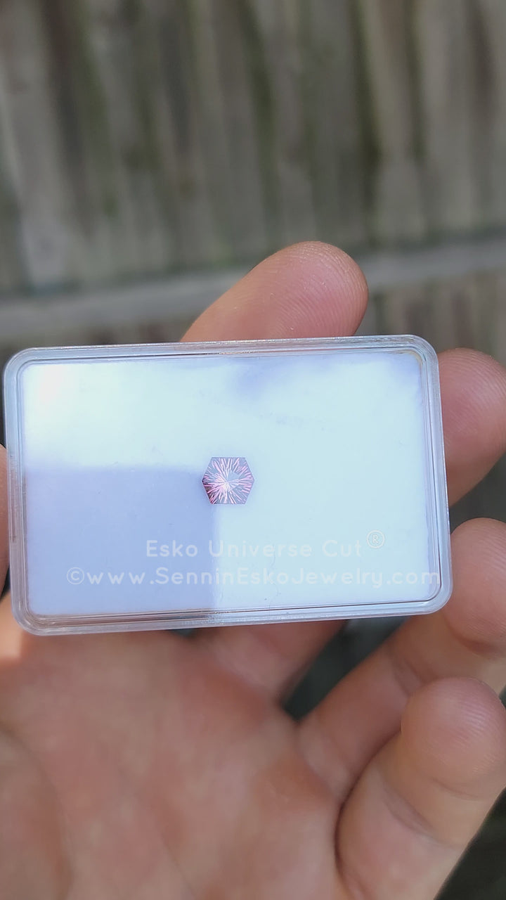 1 carat Light Sunset Tourmaline Hexagon - 6.9x6.1mm - Esko Universe Cut ®