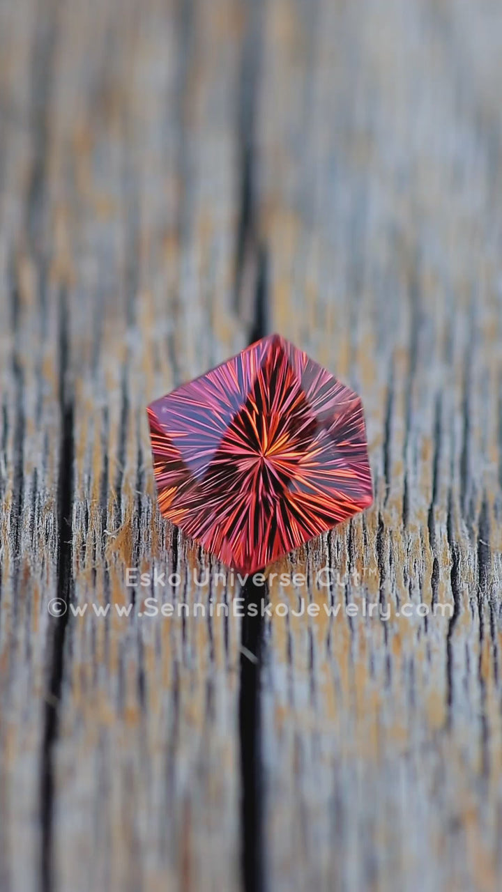 3.4 Carat Pink/Orange Tourmaline Hexagon - 9.5x8.1mm - Esko Universe Cut ™