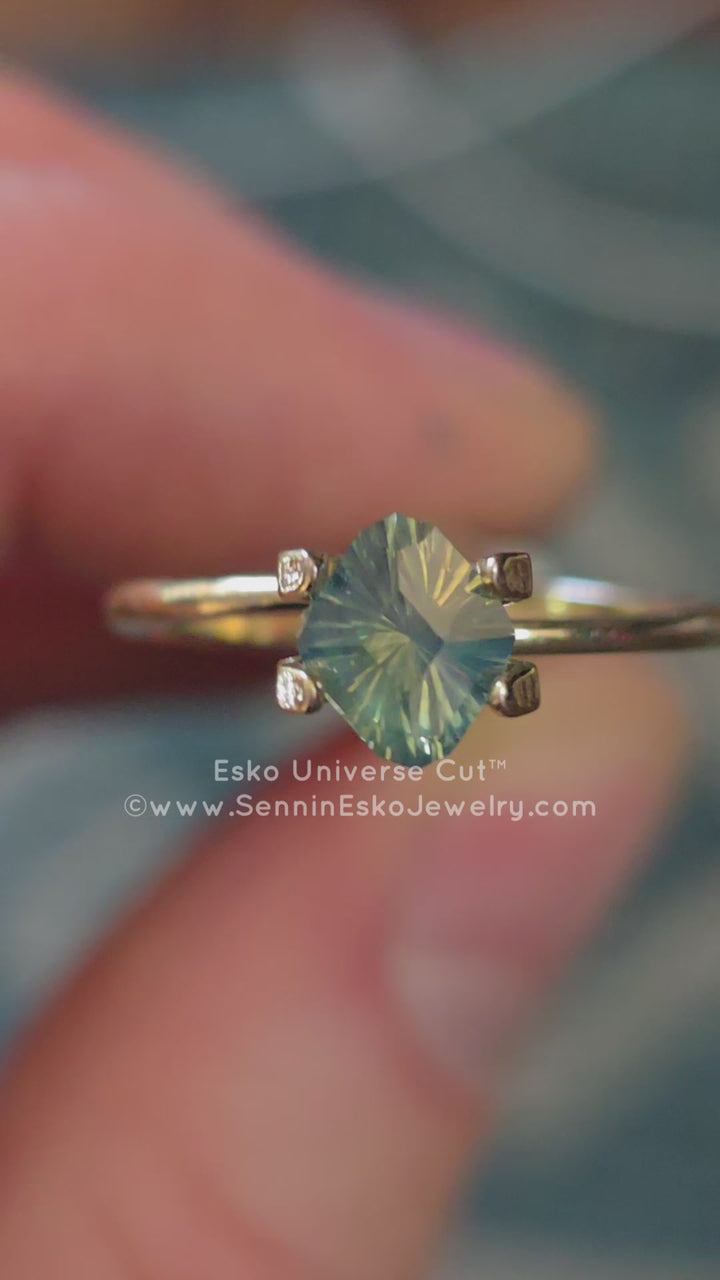 0.99 Carat Teal/Yellow Opalescent Sapphire - 6.9x6mm - Esko Universe Cut ™