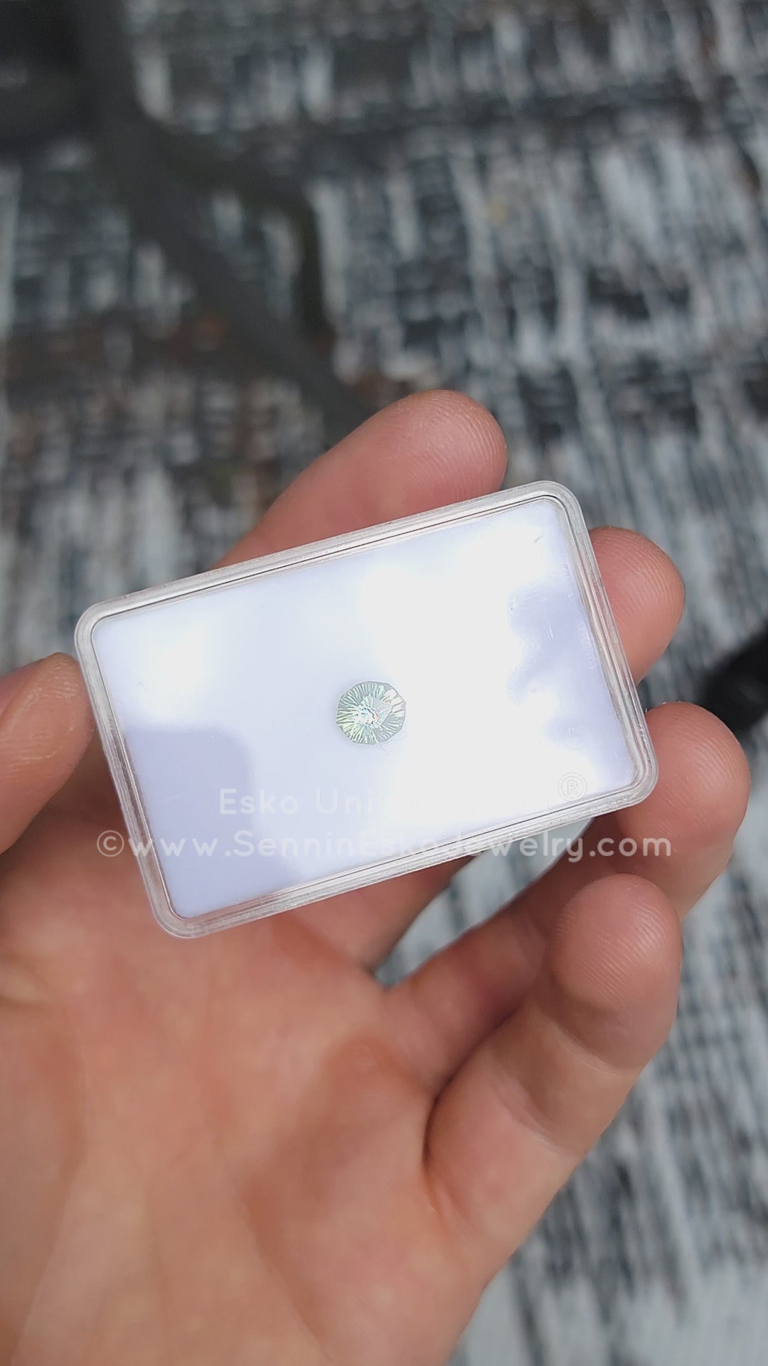 2.2 Carat Yellow/Green Striped Parti Sapphire Moval - 7.9x6.8mm - Esko Universe Cut ®