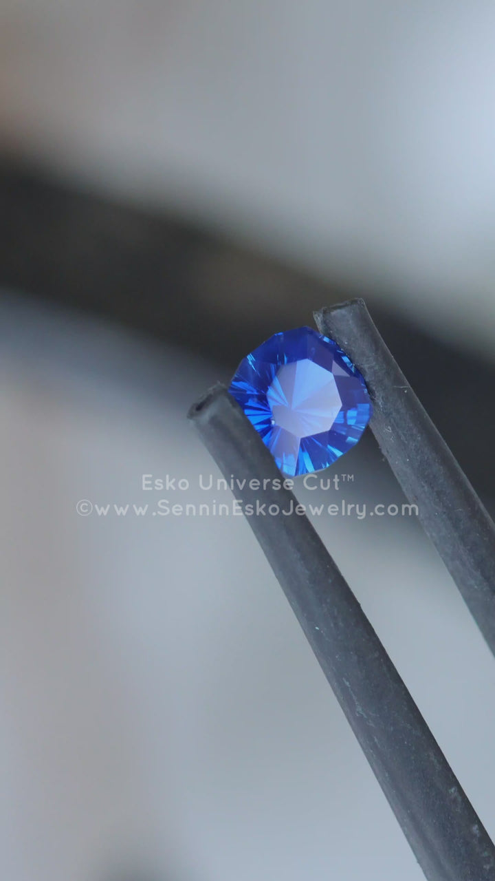 0.77 Carat Deep Blue Sapphire Square Cushion - 5x5.6mm - Esko Universe Cut ™