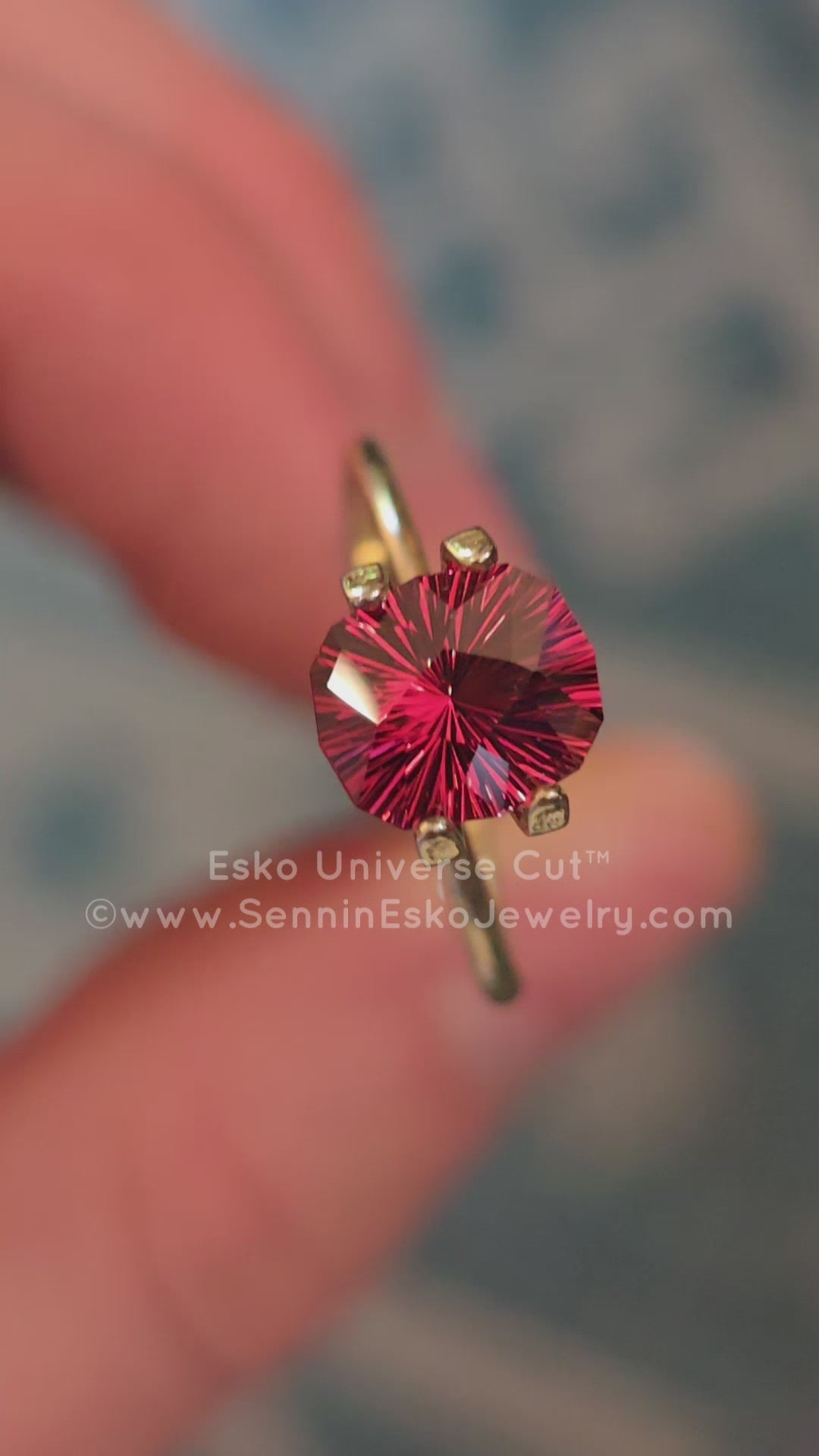 2.22 Carat Raspberry Garnet Cushion - 8.22x7.22mm - Esko Universe Cut ™