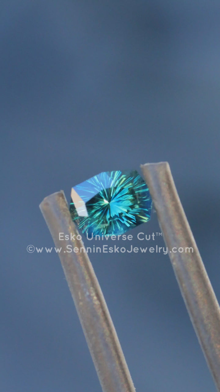 0.73 Carat Deep Teal Sapphire Octagon - 5.9x4.4mm - Esko Universe Cut ™